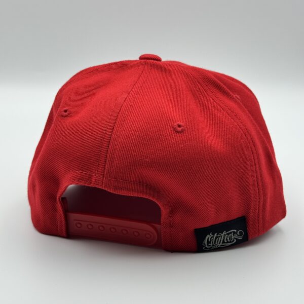 Snapback Hat - Red - Hard Patch - Image 2